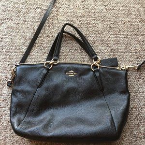 Coach Black Leather Tote Bag